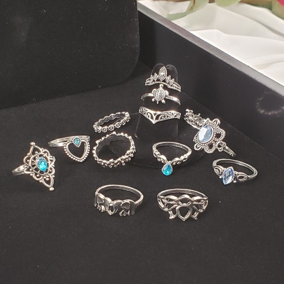 Boho Set of 13 Rings
